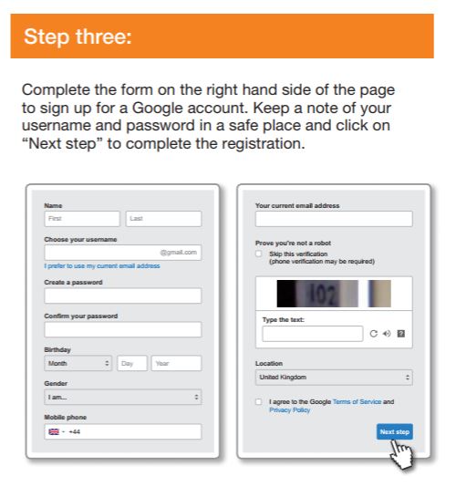 How to create a Google account.